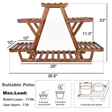 unho Triangular Plant Stand: Stylish 6 Tier Wooden Shelf
