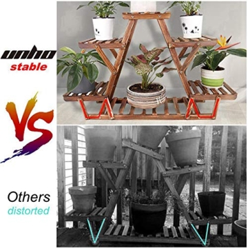 unho Triangular Plant Stand: Stylish 6 Tier Wooden Shelf