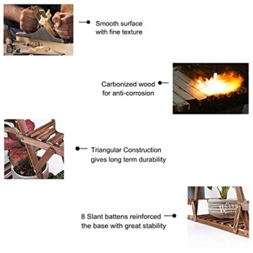 unho Triangular Plant Stand: Stylish 6 Tier Wooden Shelf