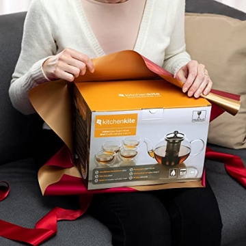 Kitchen Kite Glass Teapot Set - Elegant Tea Maker Gift