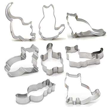 FAZHBARY 8 PCS Cat Cookie Cutter Set - Fun Baking Molds
