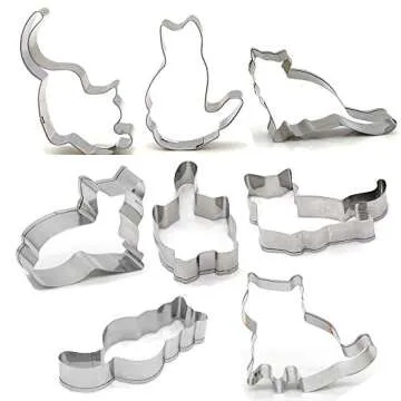 FAZHBARY 8 PCS Cat Cookie Cutter Set - Fun Baking Molds