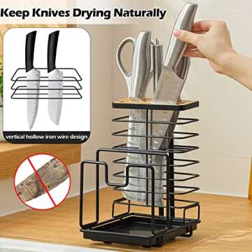 Poeland Kitchen Organizer: 3 in 1 Cutting Board & Knives