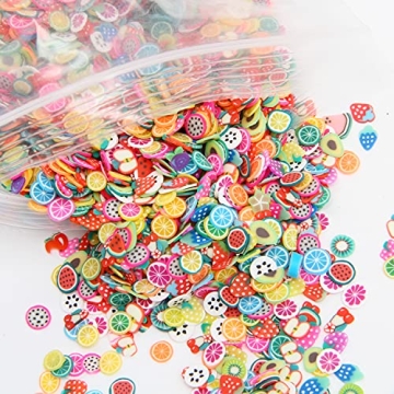 KIMOBER 6000PCS Polymer Fruit Slices – Vibrant DIY Craft Charms for Slime and Nail Art