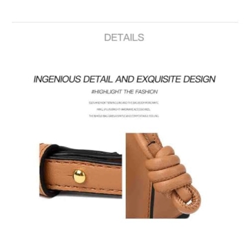 BXCNCKD Women's versatile crossbody bag with cloud drawstring pleated bucket bag, fashionable PU leather bag for women (Brown)