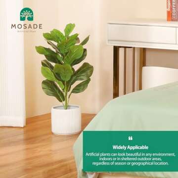 Lifelike 30" Faux Fiddle Leaf Fig Tree in Seagrass Basket