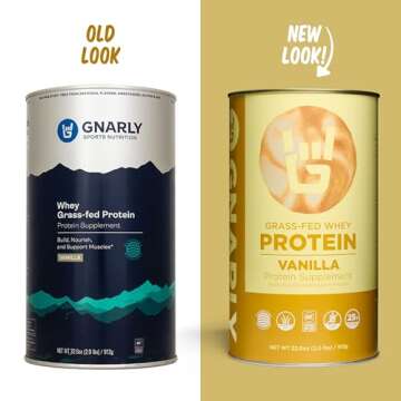 Gnarly Nutrition Vanilla Protein Powder - Grass Fed Whey Powder, NSF Sport Certified, Smooth Taste, ...