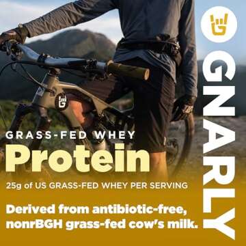 Gnarly Nutrition Vanilla Protein Powder - Grass Fed Whey Powder, NSF Sport Certified, Smooth Taste, Sports Nutrition, Muscle Repair, 25g Protein - Vanilla, 32 Oz
