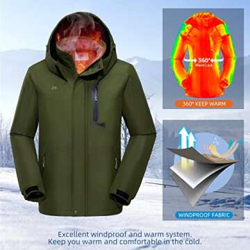 GOLDEN CAMEL Men's Thicken Waterproof Winter Jacket