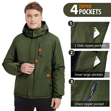 GOLDEN CAMEL Men's Thicken Waterproof Winter Jacket