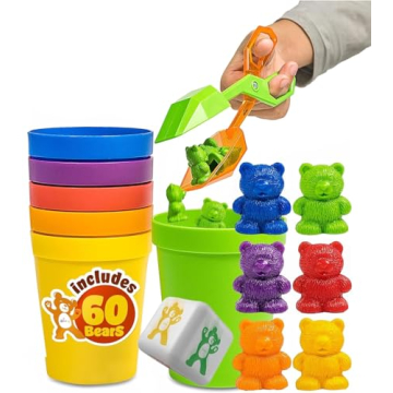 Skoolzy Counting Bears and Stacking Cups Educational Toy Set