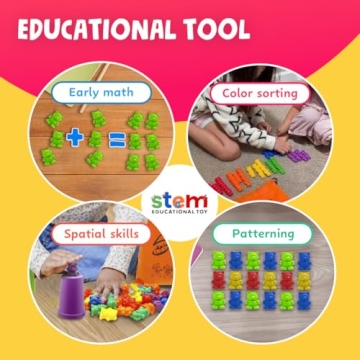 Skoolzy Counting Bears and Stacking Cups Educational Toy Set