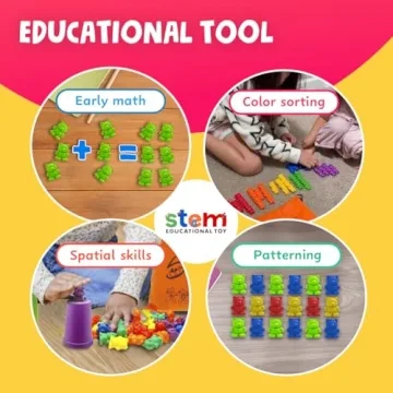Skoolzy Counting Bears and Stacking Cups Educational Toy Set