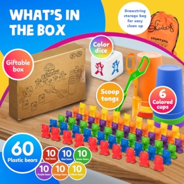 Skoolzy Counting Bears and Stacking Cups Educational Toy Set