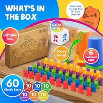 Skoolzy Counting Bears and Stacking Cups Educational Toy Set