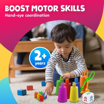 Skoolzy Counting Bears and Stacking Cups Educational Toy Set