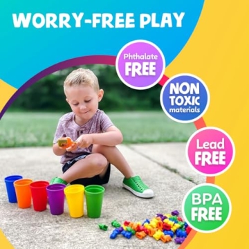 Skoolzy Counting Bears and Stacking Cups Educational Toy Set