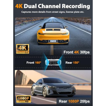 ARIFAYZ 4K Dual Dash Cam with WiFi & 64GB Card