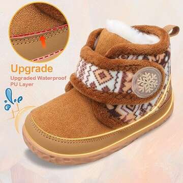 Scurtain Baby Sock Shoes Boy Girl Walking Boots Toddler Brown Shoes for Fall Winter House Slippers 6...