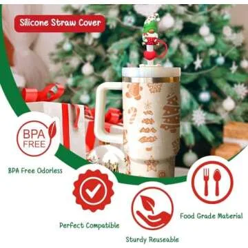 OTOKOHOME Christmas Straw Caps for Stanley Cups - Set of 4