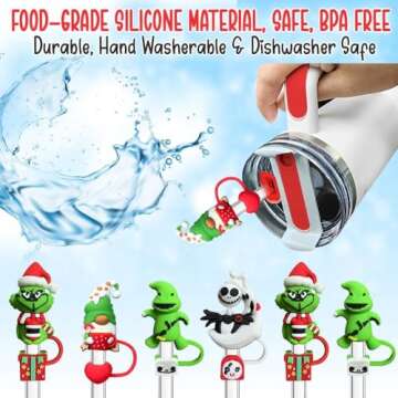 OTOKOHOME Christmas Straw Caps for Stanley Cups - Set of 4