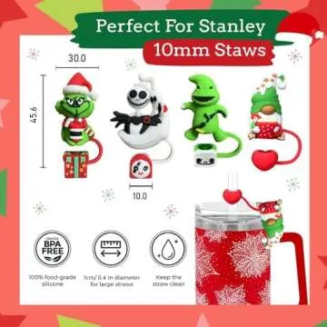 OTOKOHOME Christmas Straw Caps for Stanley Cups - Set of 4