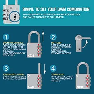 Zarker XD35 3-Digit Combination Lock for Multiple Uses