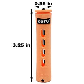 48 pc of COTU (R) Hair Perm Rods Jumbo Size - Tangerine Color