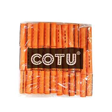 48 pc of COTU (R) Hair Perm Rods Jumbo Size - Tangerine Color