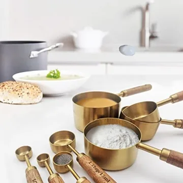 Gold Measuring Cups & Spoons Set for All Cooking Needs