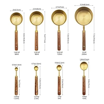 Gold Measuring Cups & Spoons Set for All Cooking Needs