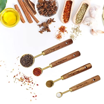 Gold Measuring Cups & Spoons Set for All Cooking Needs