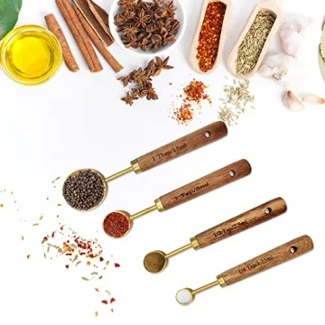 Gold Measuring Cups & Spoons Set for All Cooking Needs