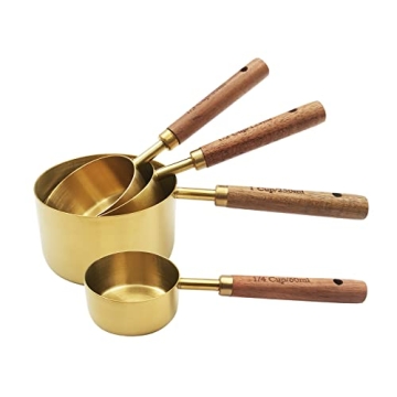 Gold Measuring Cups & Spoons Set for All Cooking Needs