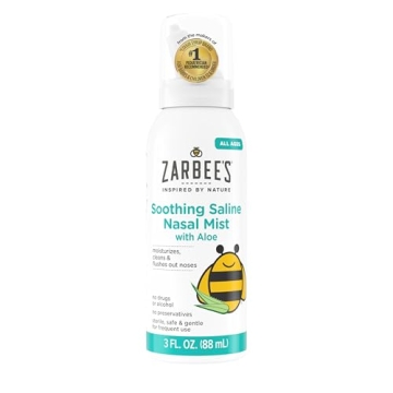 Zarbee's Baby Nasal Saline Spray - Gentle Nasal Relief with Aloe