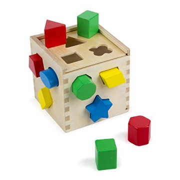 Melissa Doug Wooden Toddler Toys Shape Sorter Rainbow Stacker