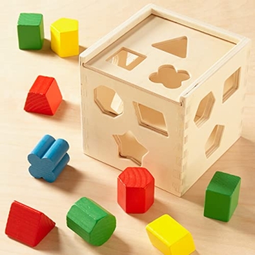 Melissa Doug Wooden Toddler Toys Shape Sorter Rainbow Stacker