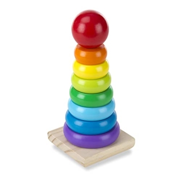 Melissa Doug Wooden Toddler Toys Shape Sorter Rainbow Stacker