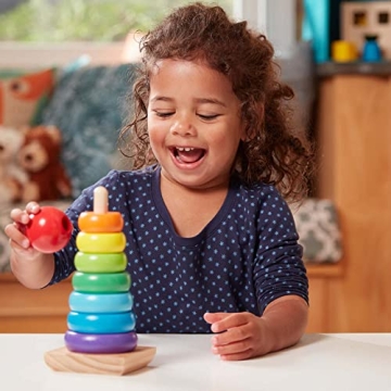 Melissa Doug Wooden Toddler Toys Shape Sorter Rainbow Stacker