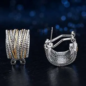 Mytys Two-Tone Earrings: Elegant Gold & Silver Design