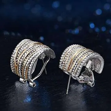 Mytys Two-Tone Earrings: Elegant Gold & Silver Design