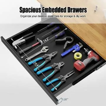 48” Heavy-Duty Solid Wood Work Bench Work Table with Wheels, Adjustable Height Portable Workbench with Power Outlets, 3000 Lbs Capacity Workstation for Garage, Workshop, Office