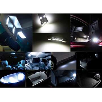 X AUTOHAUX 21pcs DC 12V Canbus White Car LED Light Interior Dome Map Reading Glove Box Footwell License Plate Light Kit for BMW E46 Sedan Coupe M3 1999-2005