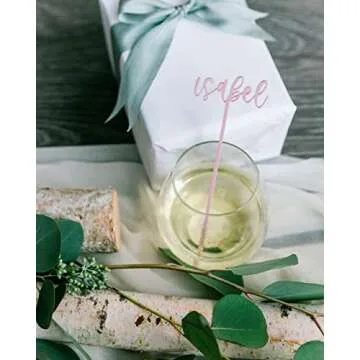 The Cotton & Canvas Co. Personalized Name Drink Stirrers, Party Cocktail Sticks, Custom Swizzle Stic...