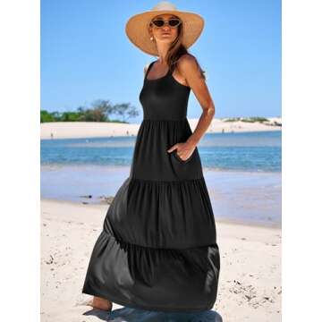 ANRABESS Summer Casual Maxi Beach Dress with Pockets