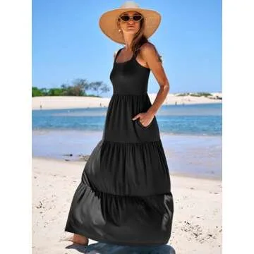 ANRABESS Summer Casual Maxi Beach Dress with Pockets