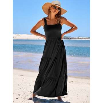 ANRABESS Summer Casual Maxi Beach Dress with Pockets