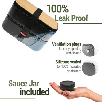 GRUB2GO Premium Bento Lunch Box - 68 Oz Capacity 2023 Exclusive