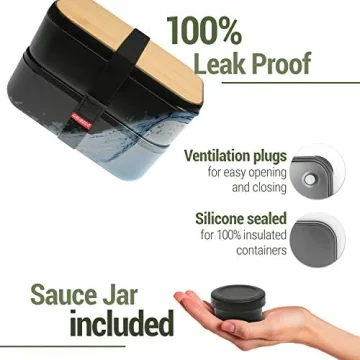 GRUB2GO Premium Bento Lunch Box - 68 Oz Capacity 2023 Exclusive