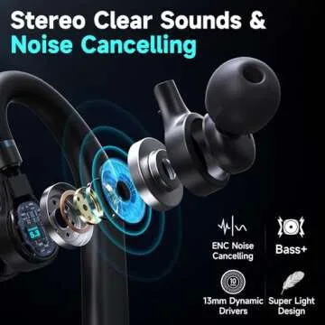 Eumspo Wireless Headset 60Hrs Play Dual Mic Noise Canceling